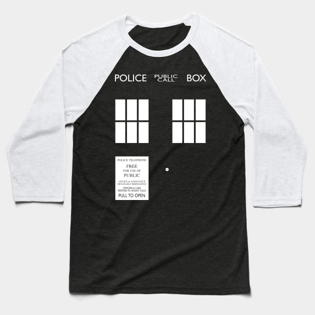 Dr Who TARDIS Baseball T-Shirt by Function9